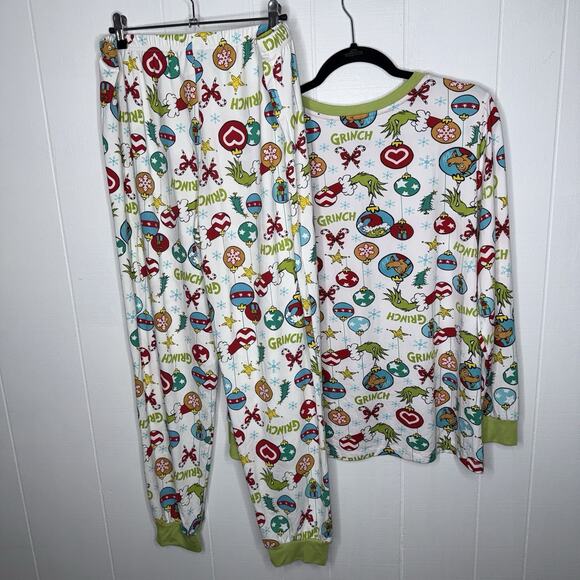Dr Suess The Grinch Women’s Christmas Holiday Pajamas Size Large 12-14 - Picture 2 of 4